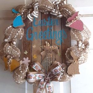 Rustic farmhouse easter wreath